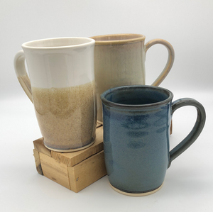 Mugs in White Stoneware