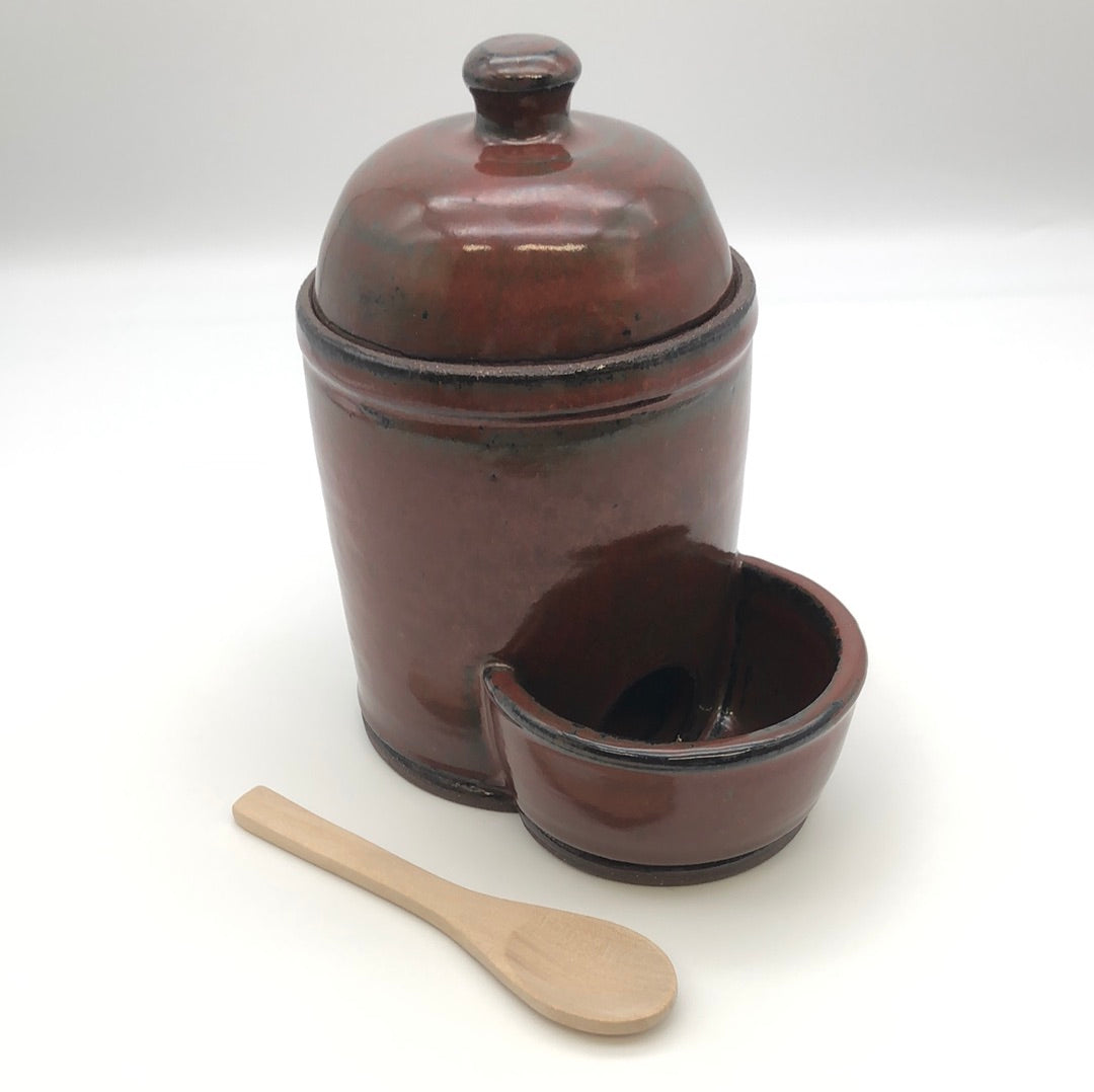 Salt Cellar in Dark Brown Stoneware