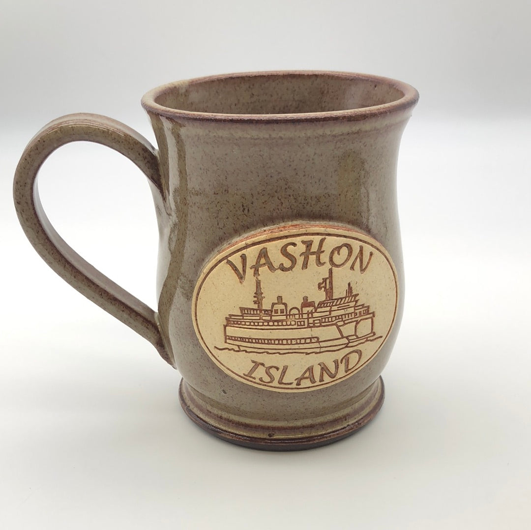 New Design! Vashon Island Mugs in Brown Stoneware
