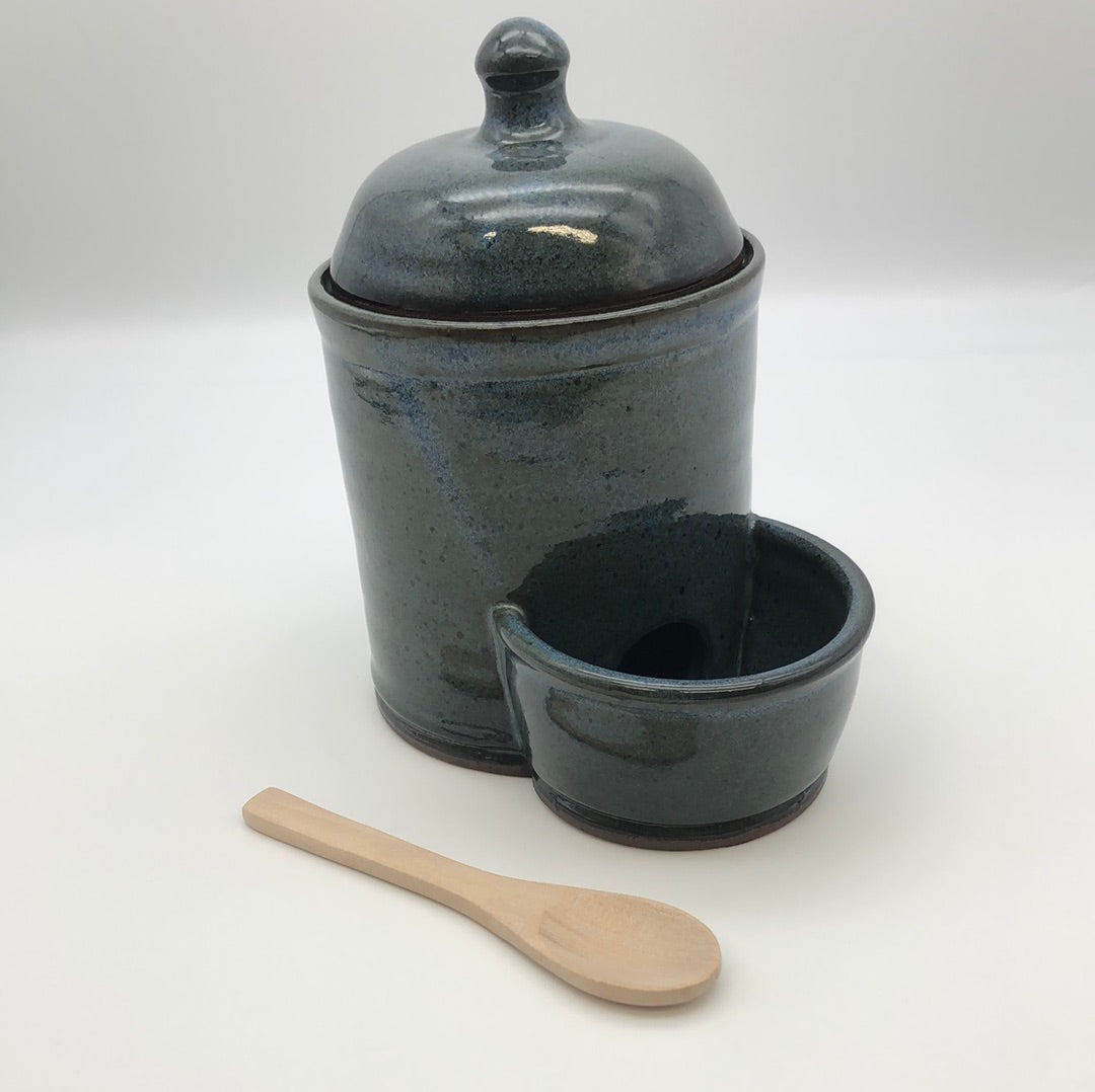 Salt Cellar in Dark Brown Stoneware